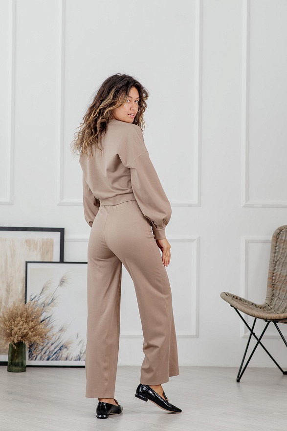 Костюм з бавовни з укороченим світшотом