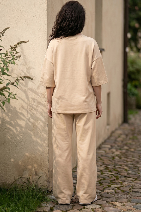 Beige cotton suit