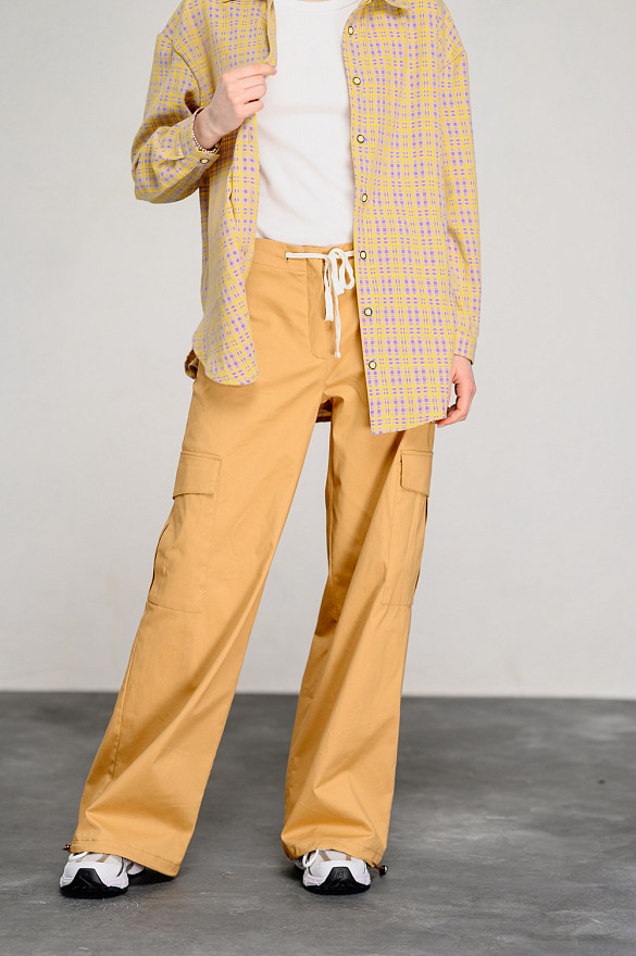 Лиловая удлиненная рубашка оверсайз