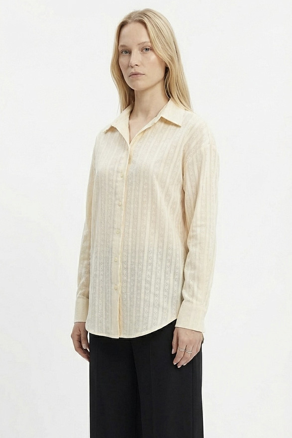 Подовжена сорочка, ніжний ванільний колір