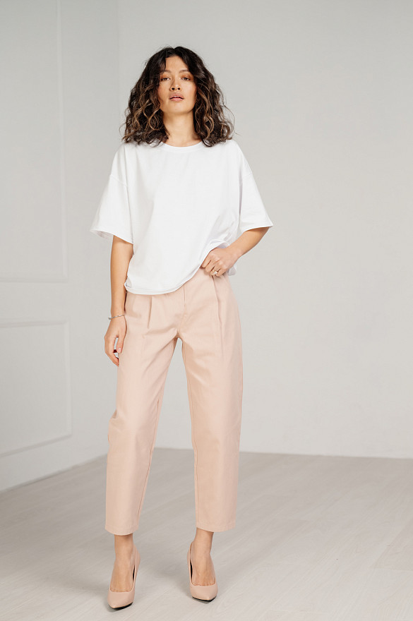 Powder colored slouchy jeans