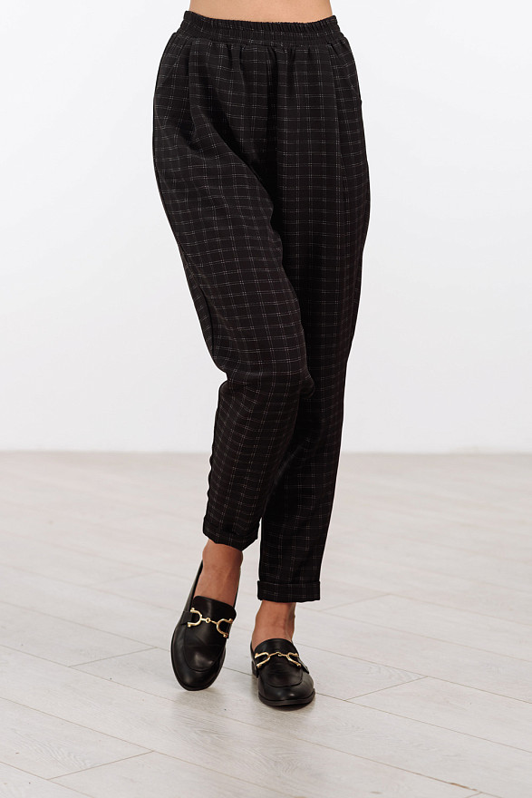 Black check trousers