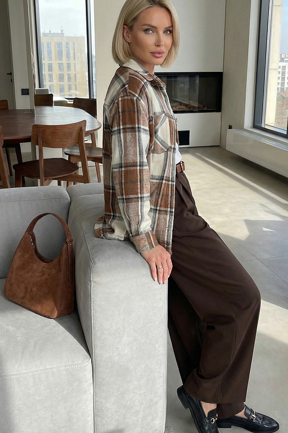 Brown checkered shirt