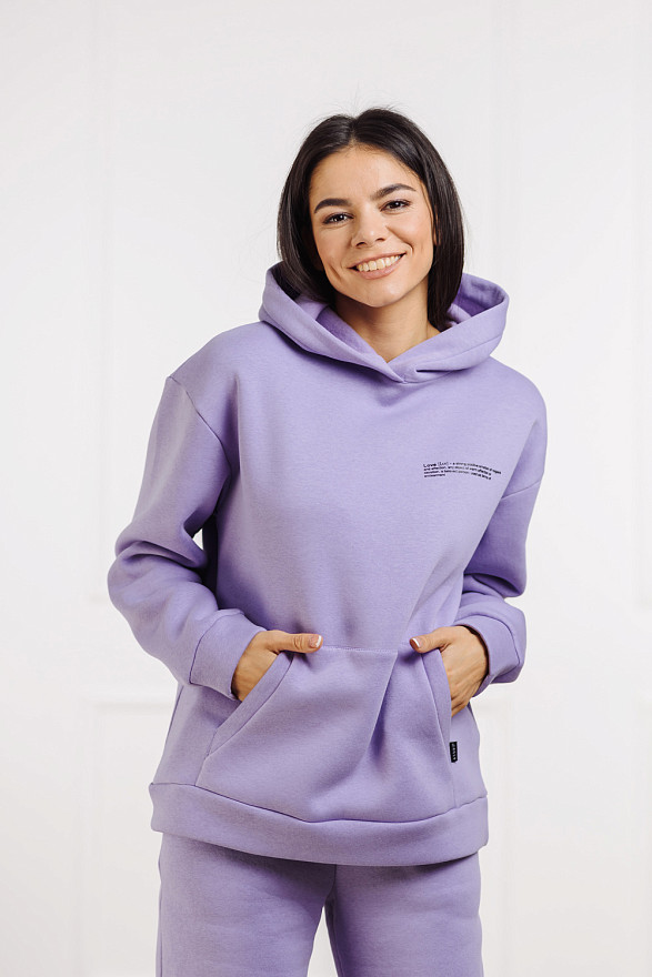 Ліловий світшоти з капюшоном