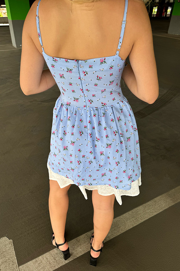 Синій сарафан з додатковою підкладкою з прошви.