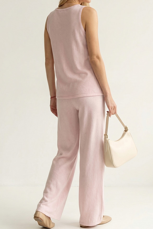 Pink women's knitted suit