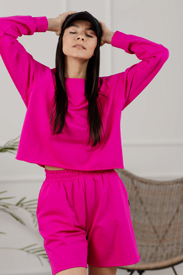 Fuchsia tracksuit with shorts