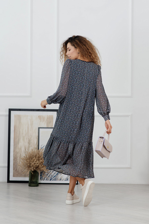 Синя шифонова сукня 