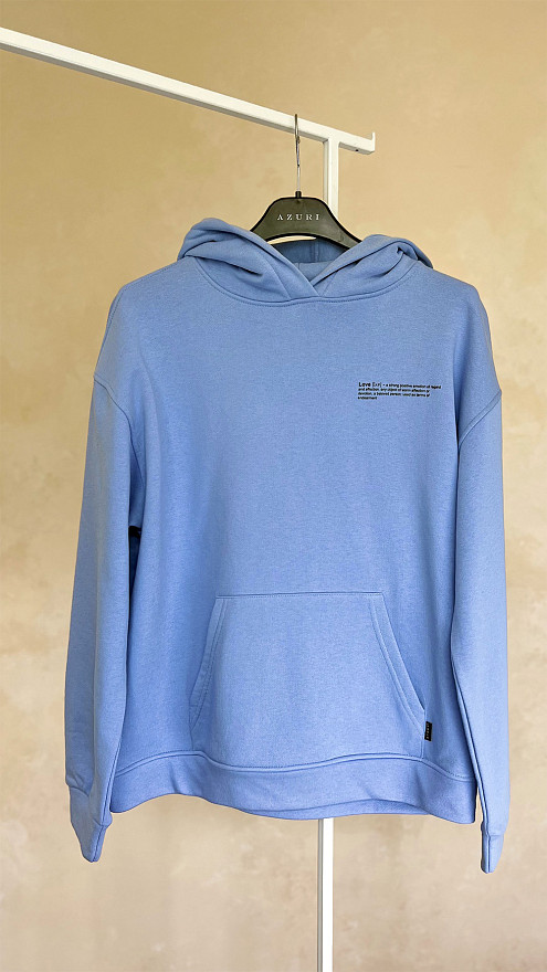 Голубой свитшот с манжетами