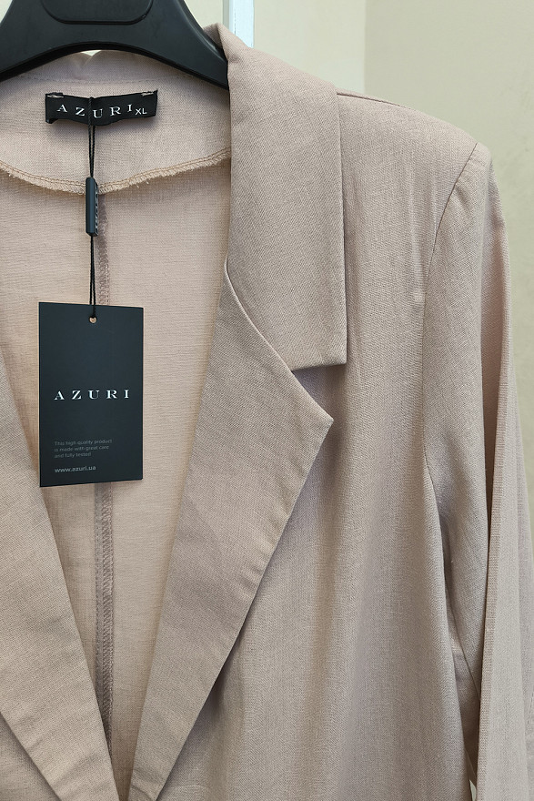 Лляний піджак з кишенями