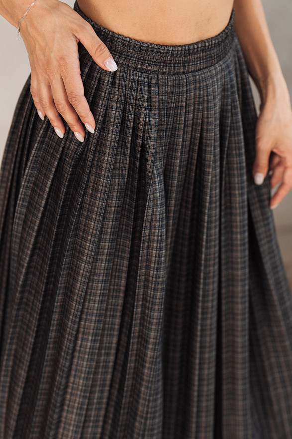 Плиссированная юбка в клетку