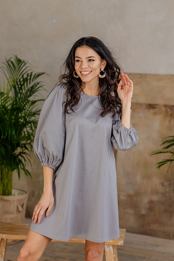 Мини платье с рукавами буфами