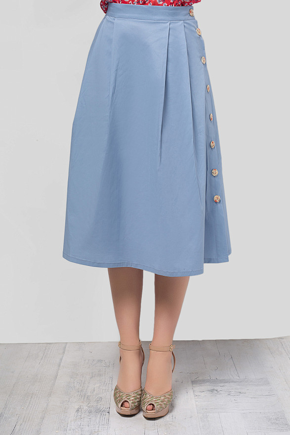 Миди юбка цвета деним