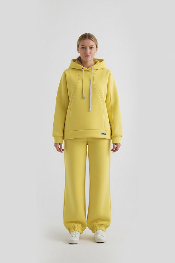 Warm lemon-colored women's suit