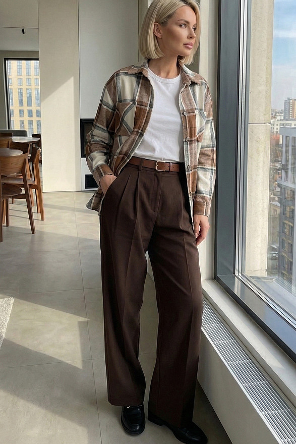 Brown checkered shirt