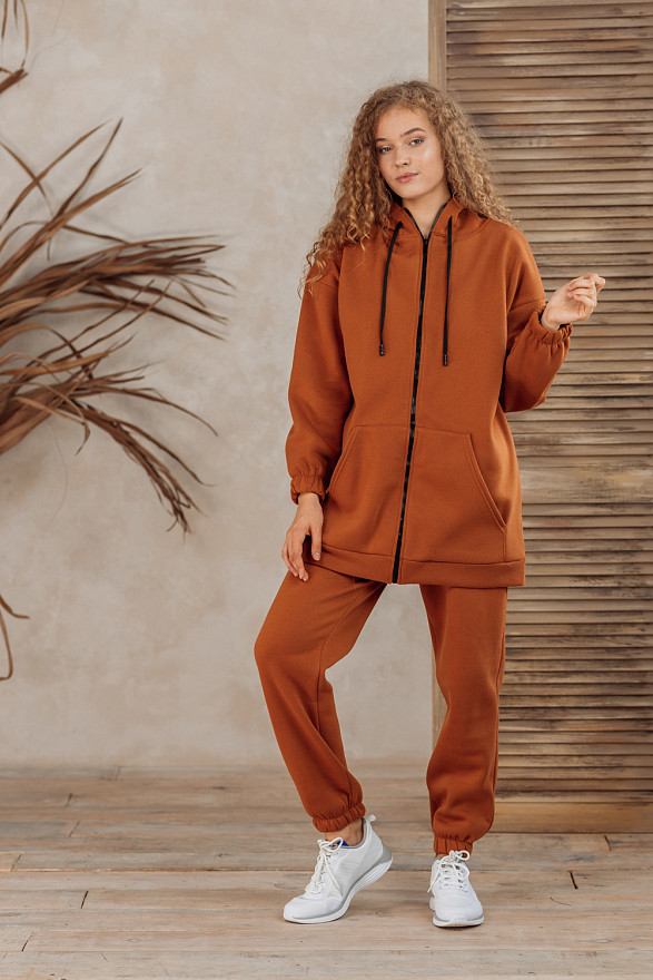 Длинный свитшот на змейке