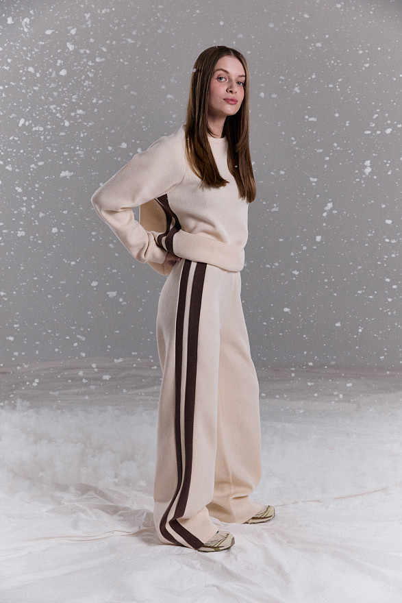 Прогулянковий костюм з подвійними лампасами кольору