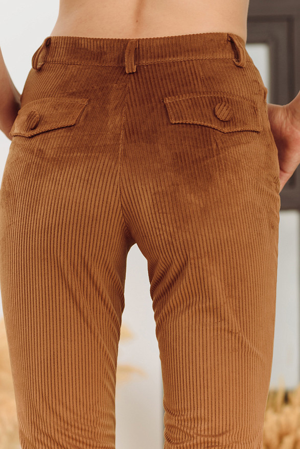 Caramel Corduroy Pants with Flaps