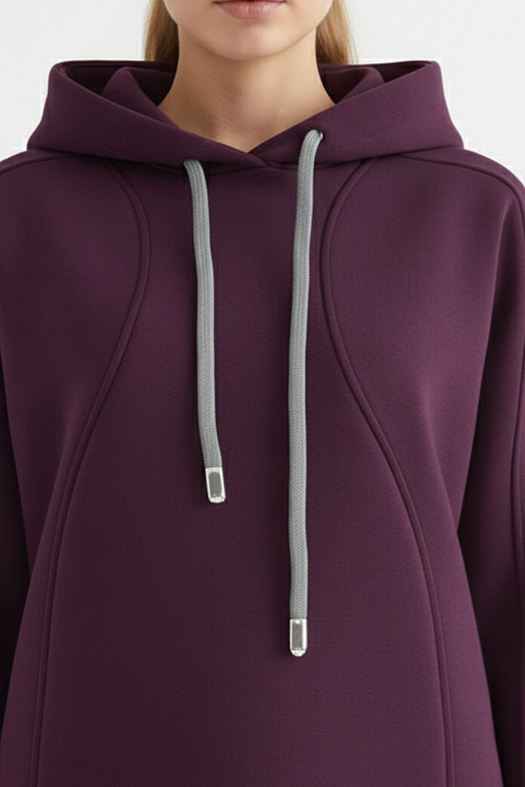 Warm women's suit in eggplant color