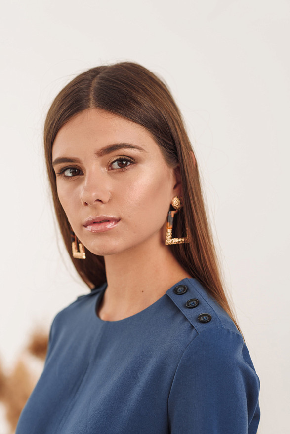 Denim dress with shoulder straps