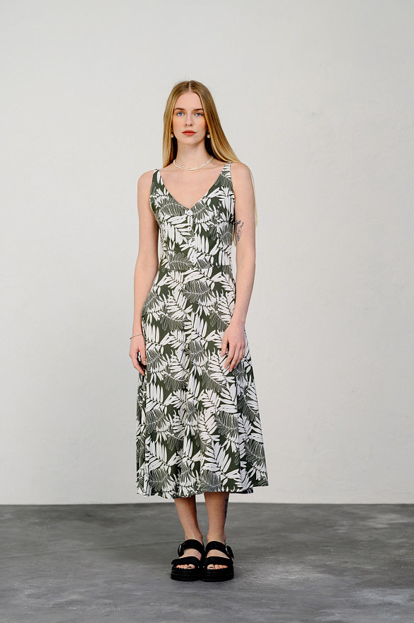 Сарафан с регулируемыми бретелями в цвете «хаки»