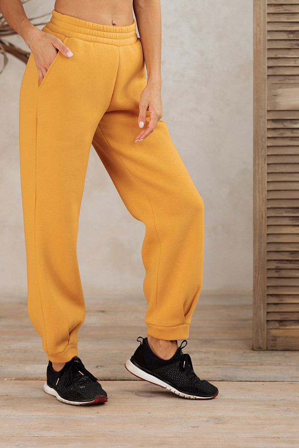 Гірчичні штани на флісі