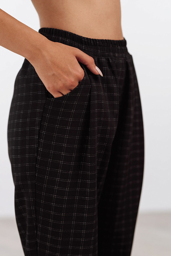 Black check trousers