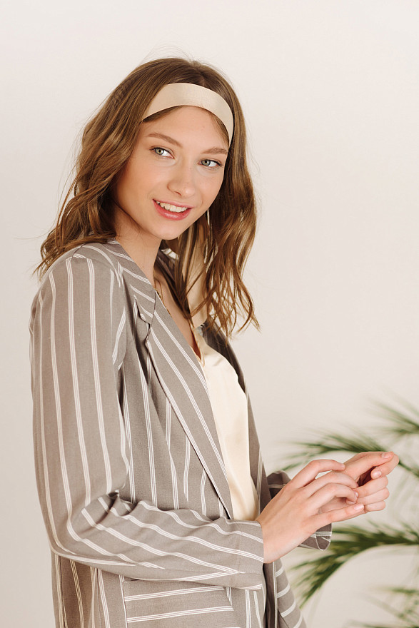 Пиджак из льна в полоску