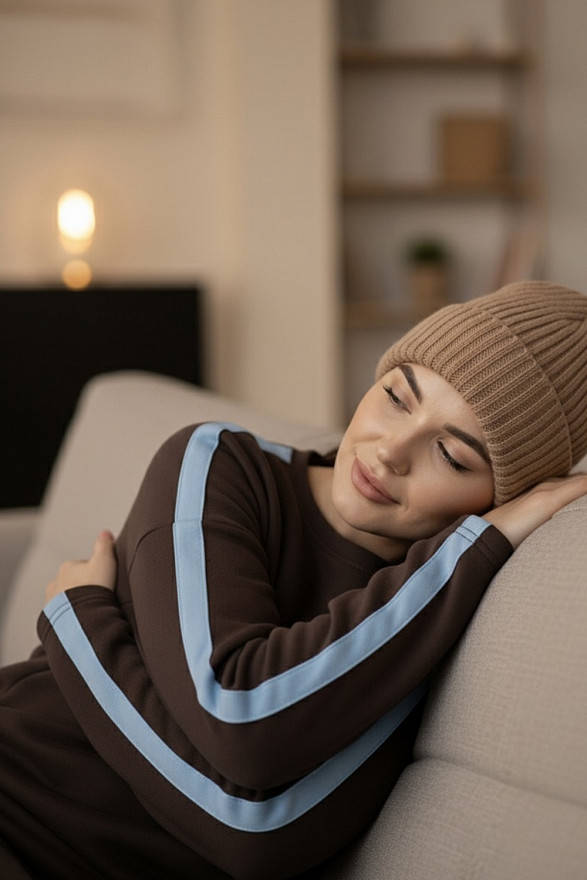 Шоколадний костюм з лампасами