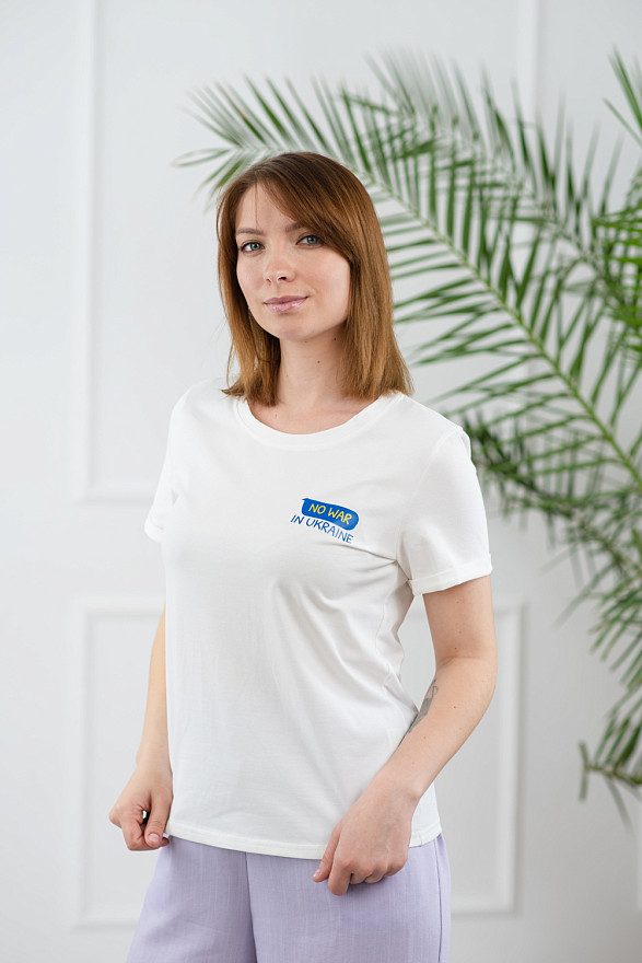 Молочна бавовняна футболка 