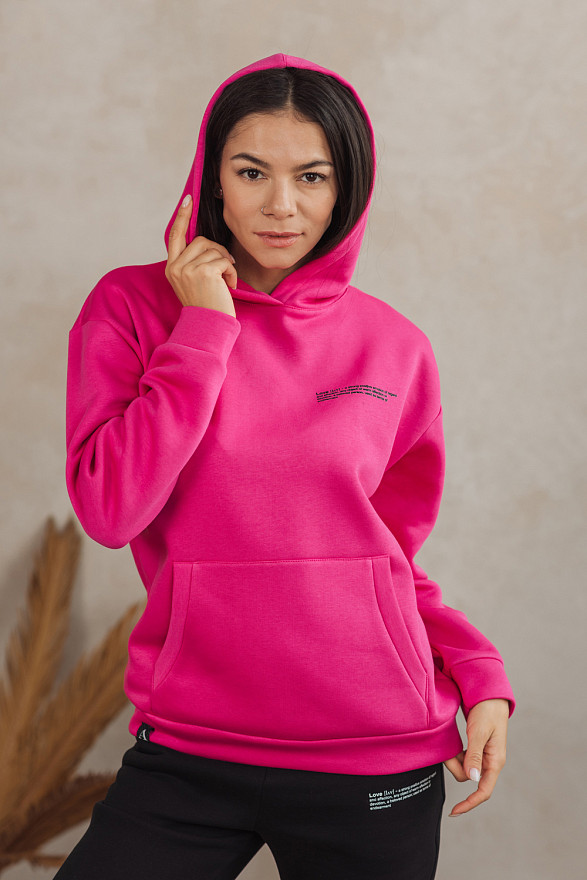 Світшот кольору фуксії з кишенею