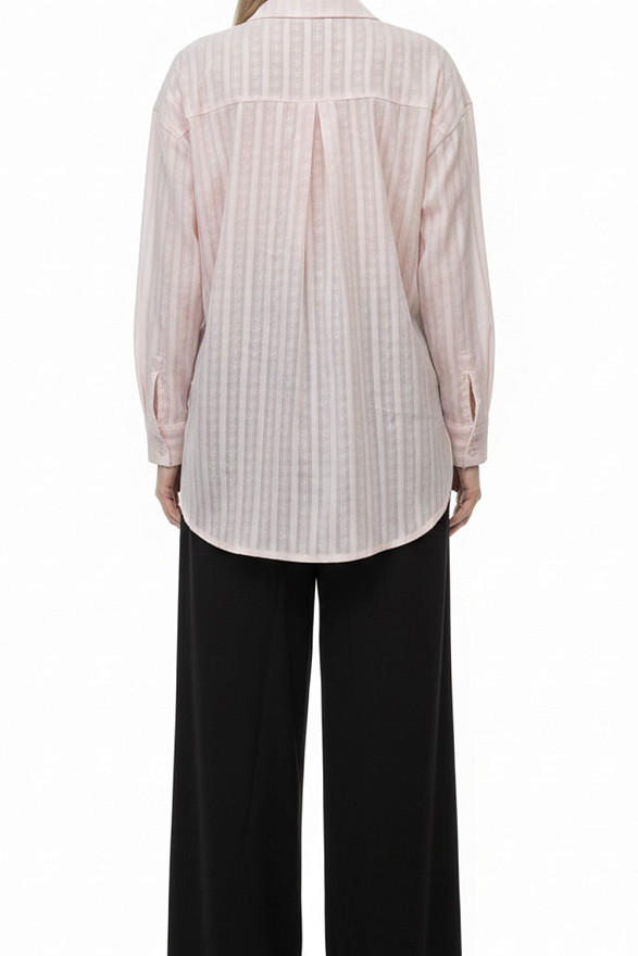 Стильна рожева сорочка, подовжений фасон