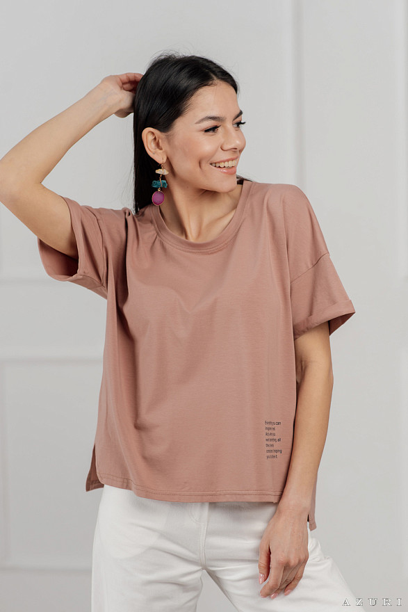 Cappuccino T-shirt with slogan