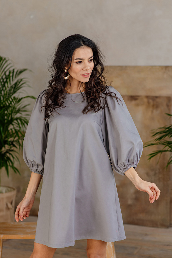 Мини платье с рукавами буфами