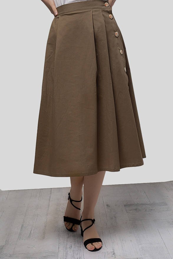 Коттоновая юбка с пуговицами
