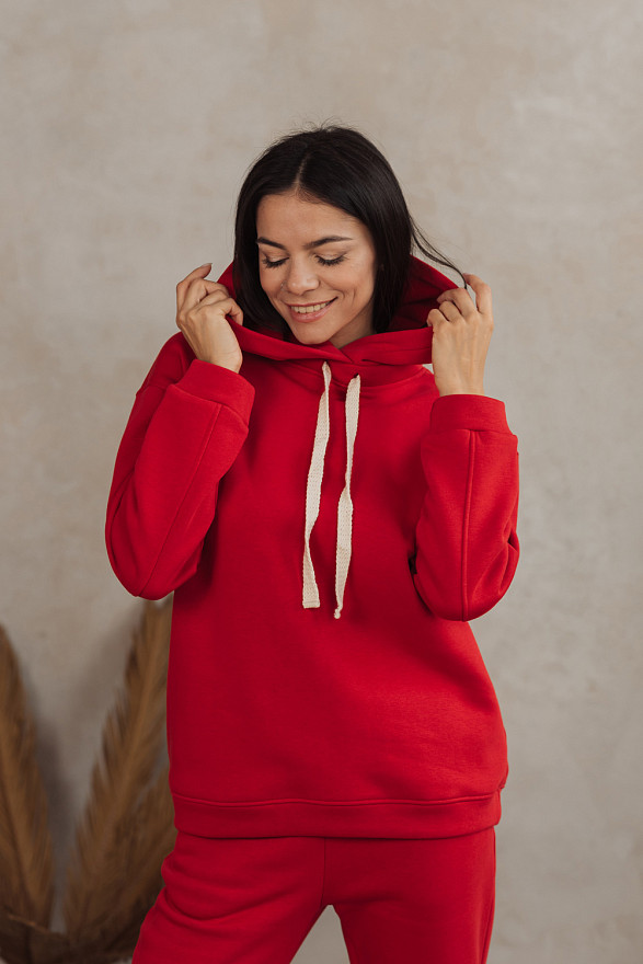 Червоний світшот із зав'язками