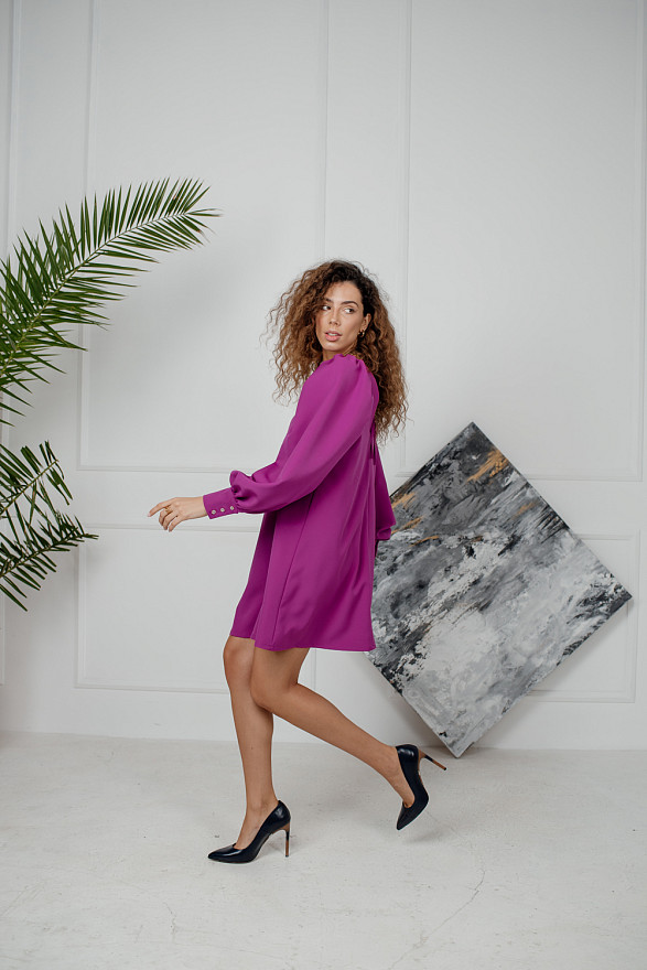 A-line mini dress in fuchsia