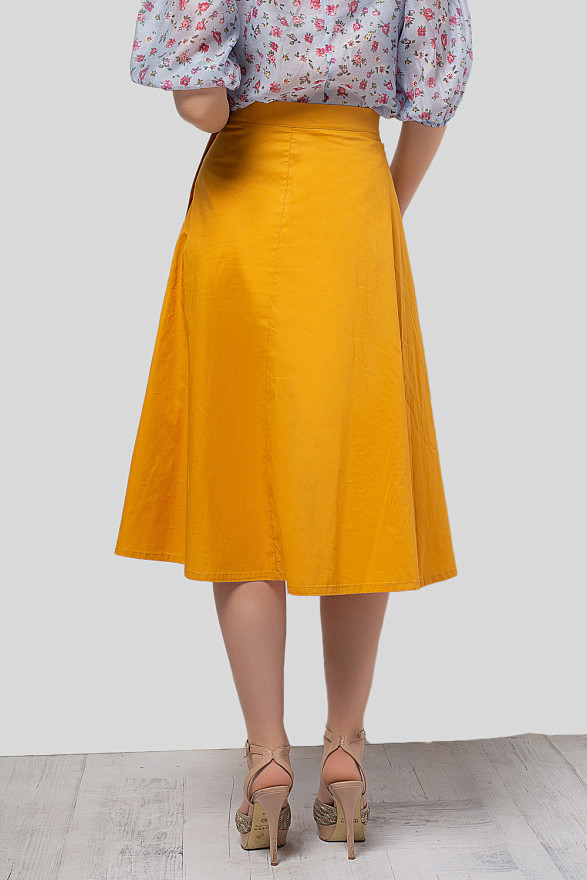 Коттоновая миди юбка
