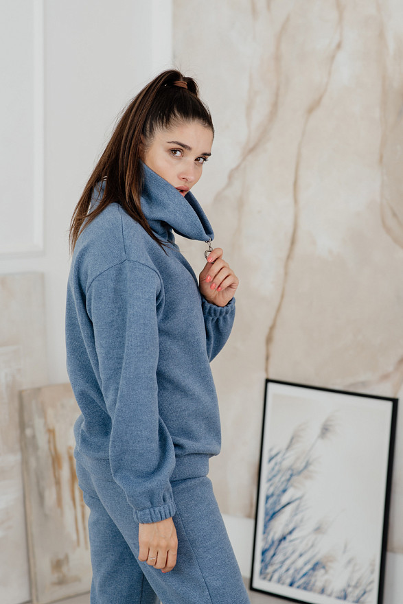 Синій спортивний костюм із ангори