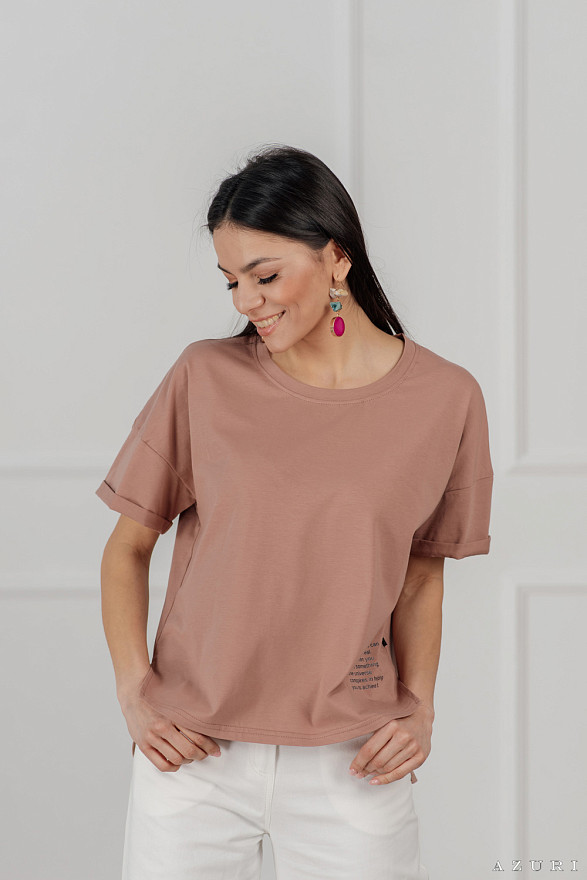 Cappuccino T-shirt with slogan