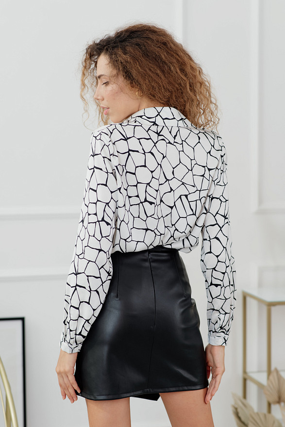 Шовкова блуза з принтом 