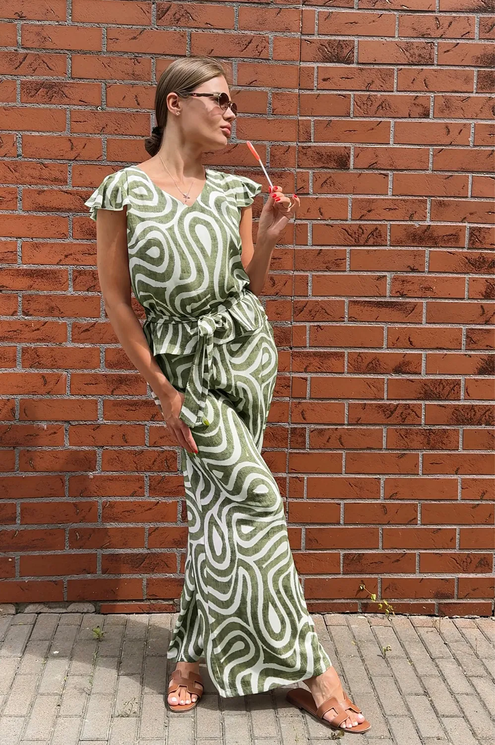 Green cotton suit