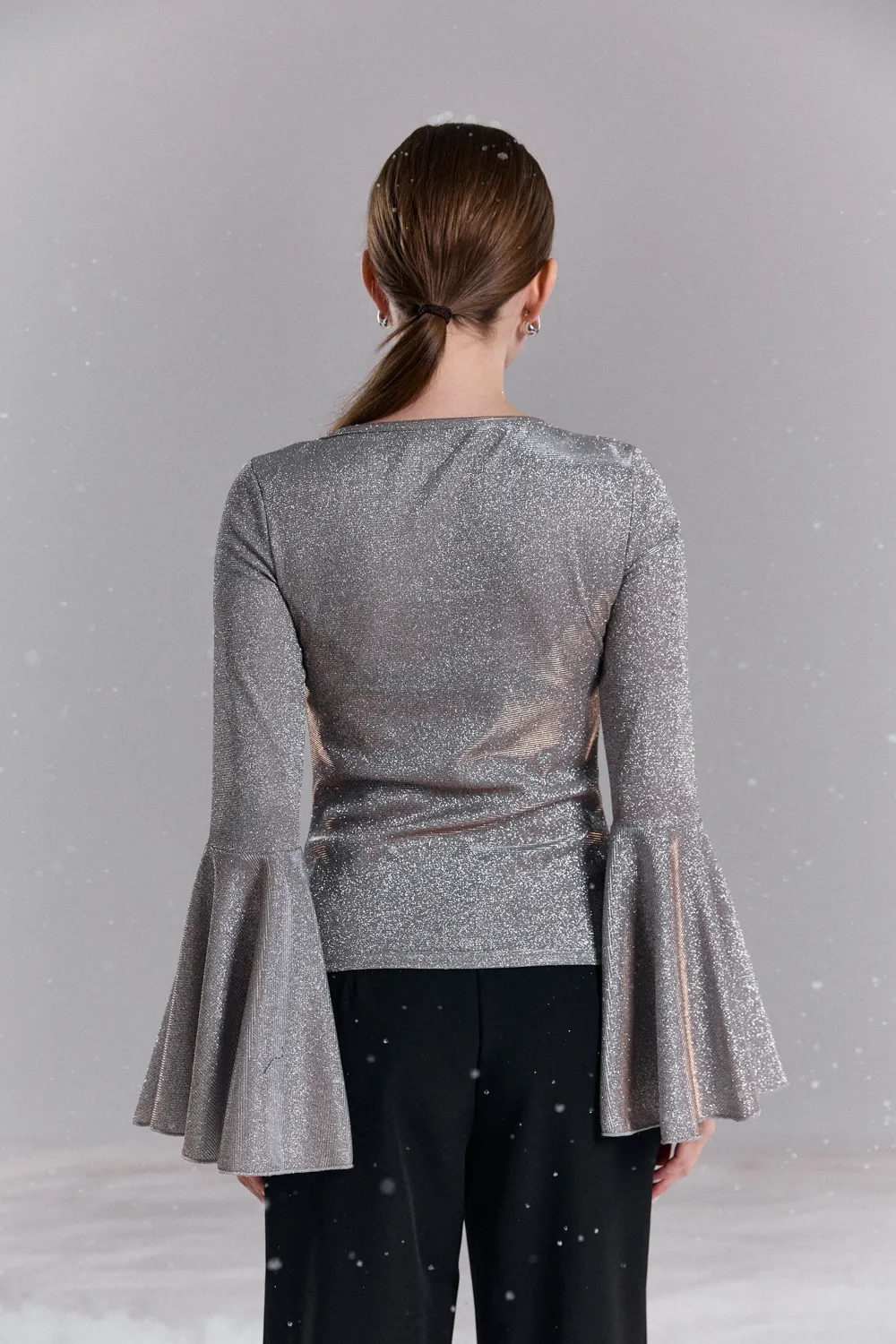 Silver Lurex Knit Top