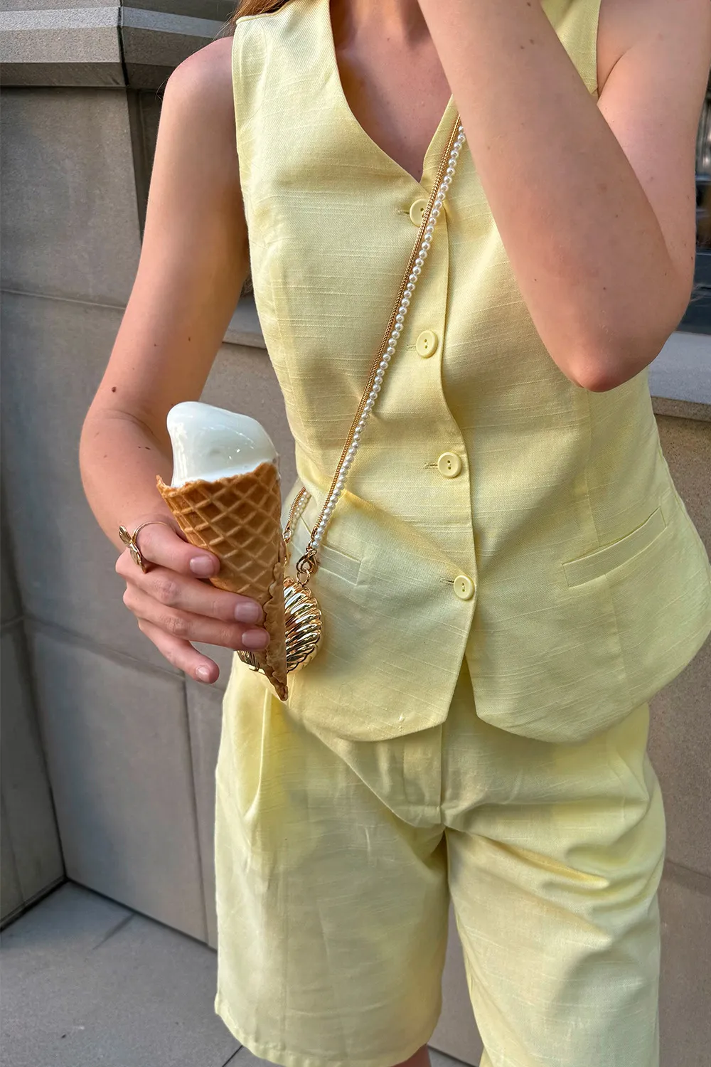 Yellow cotton suit