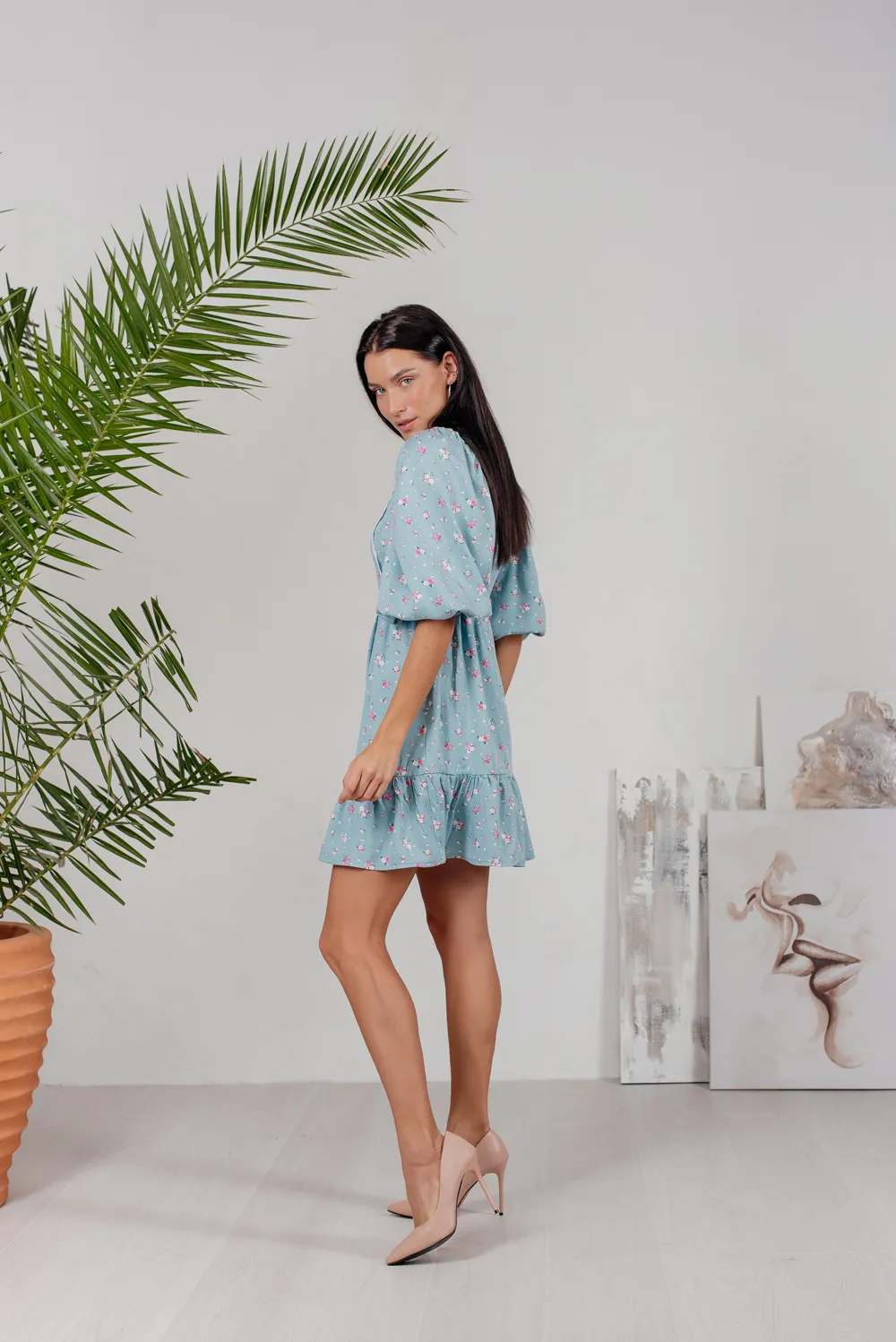 Provence style floral print dress