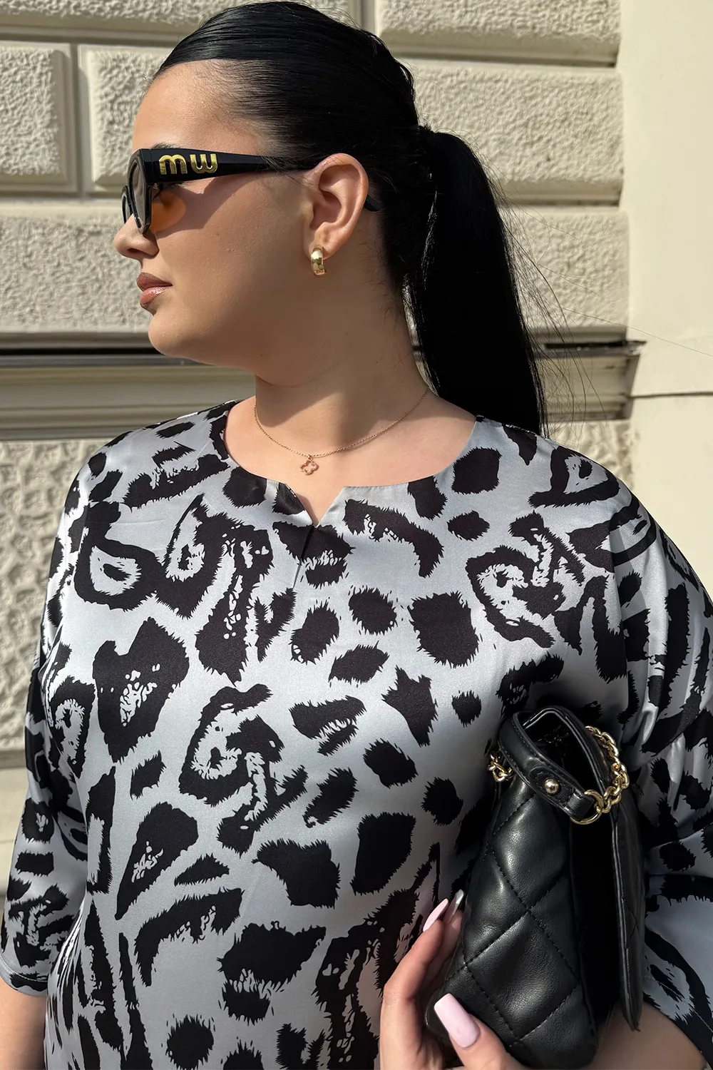 Black silk suit