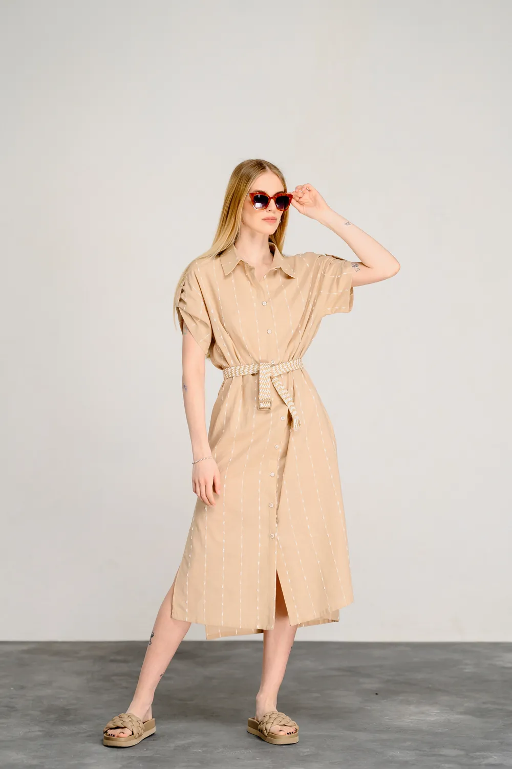 Robe dress loose cut in color 