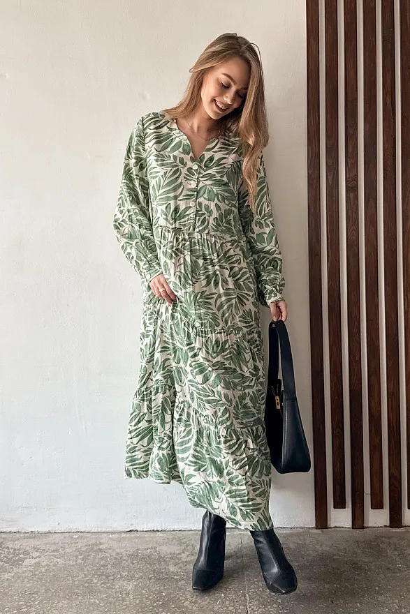 chinese dress ladies Azure Maxi Dress - Noria Print main image 1