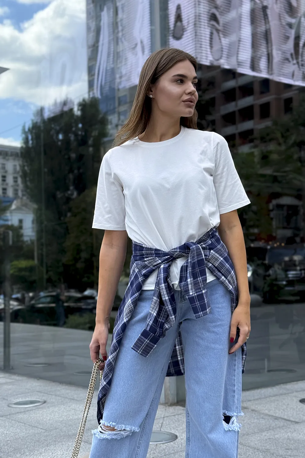 White Basic Crew Neck T-shirt