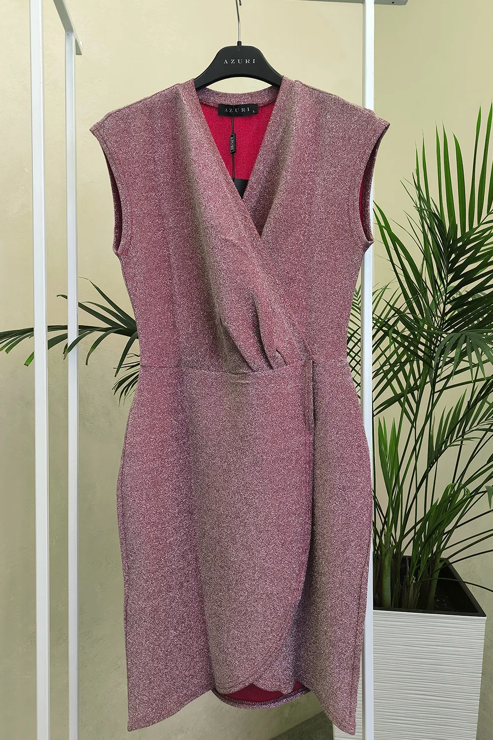 Red wrap dress